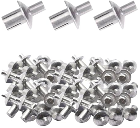 Flachrundkopf Aluminium Kernnieten,100/200pcs Hammer Drive Nieten Expansion Round Head Aluminium Blind Rivets,Flacher Rundkopfkern Gewindeschneidniete Gewindetyp Stumpfniete aus Edelstahl (200pcs)