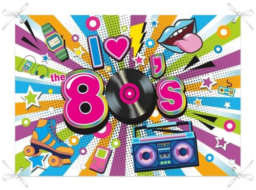 PIMXL 80er Jahre Dekoration, 80er Party Dekoration, 1980er Disco Party Hintergrund Geburtstag Dekoration