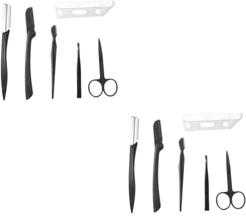 Beaupretty 2sätze Augenbrauenrasierer Set Mit Schere Kamm Und Pinzette Tragbare Make-up-werkzeuge Für Präzises Augenbrauenstyling Für Und Täglichen Gebrauch Schwarz