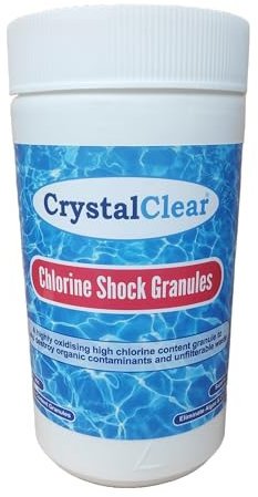 CrystalClear® Ultimate Chlorine Shock Granules for Hot Tubs & Swimming Pools 1kg - Calcium Hypochlorite (Cal-Hypo).