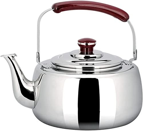 Bouilloire à thé sifflante sur la cuisinière Théière en acier inoxydable Bouilloire à thé sifflante pour la cuisine domestique avec poignée résistante à la chaleur Bouilloire en acier inoxydable (3 L