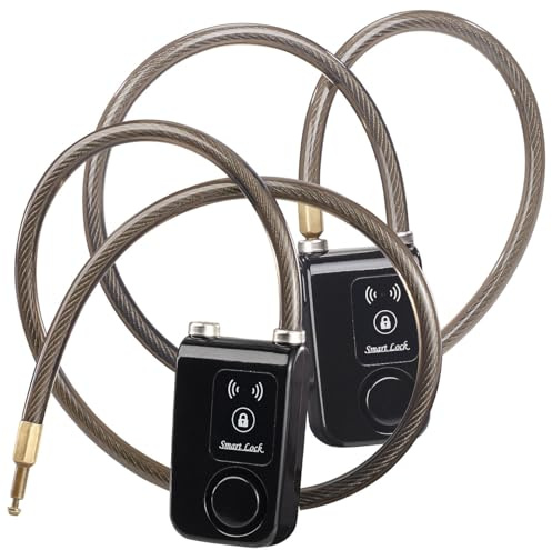 Semptec Urban Survival Technology Fahrrad-Schloss: 2er-Set App-gesteuerte Kabelschlösser mit Bluetooth und Alarm (Alarm-Schloss, Fahrradschloss, Bluetooth, Seil)