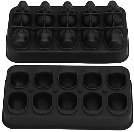 Stampo per Cubetti di Ghiaccio con Teschio, Stampo per Cubetti di Ghiaccio in Silicone con 10 Griglie per il Bar di Casa di Halloween, Design Professionale, Sicuro, Ampiamente