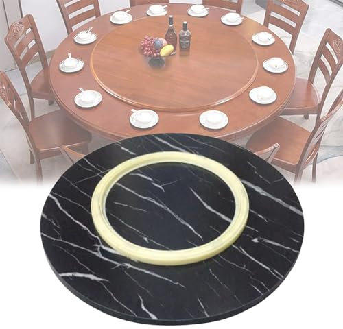Susan Plateau de service rond pivotant en bois Ø 50 cm Noir Cuisine hôtel Plateau de service rotatif à 360°