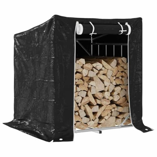 Xichuzi Brennholzregal mit Regenschutz 100,5x80,5x110,5 cm, Kaminholzregal Aussen, Holzstapelhilfe, Carport, Sichtschutz Garten, Kaminholzregale - 4104938