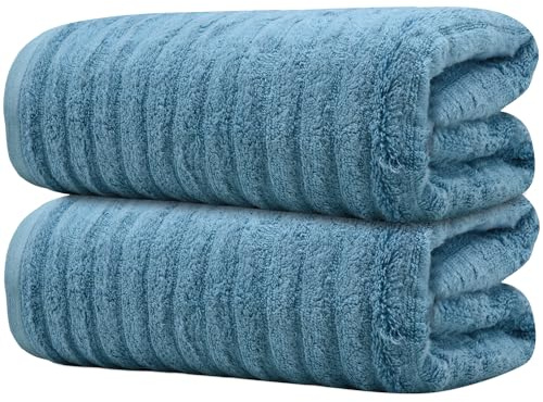 Towelogy Bamboo Bath Towels 70x120cm Quick-Drying Ideal for Adults, Gym & Travel OEKO-TEX Certified Also Perfect as Kids Bath Sheet (2, Teal)