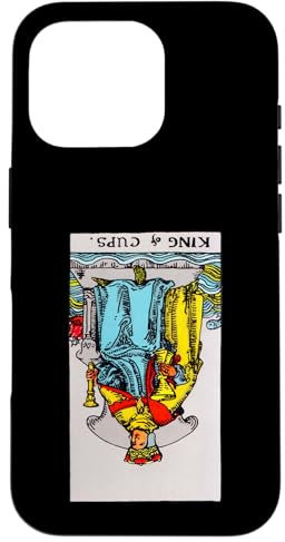 King of Cups Carte de tarot inversée vintage – Rider Waite Coque pour iPhone 16 Pro