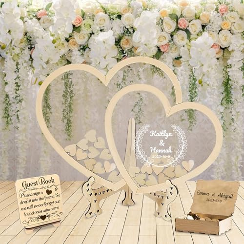 SHKINETARRY Libro degli Ospiti per Matrimonio Personalizzato, Alternativa al Libro degli Ospiti per Matrimonio, Libro degli Ospiti per Matrimonio in Legno Personalizzato