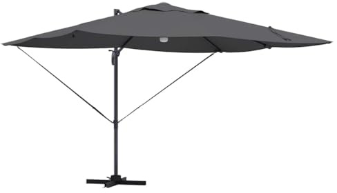 vidaXL Parasoll Antracit 351 x 250 x 253 cm Polyester och aluminium