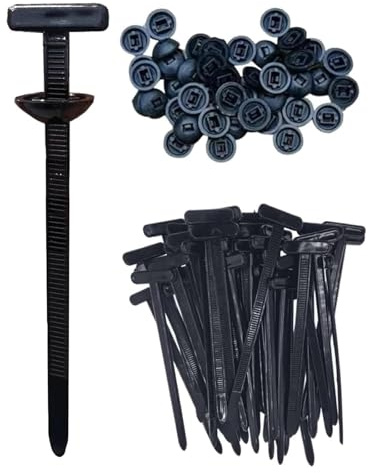 Nylon Universal Cable Tie Buckle, 120pcs Heavy-Duty Self-Locking UV-Resistant Wire Nylon Zip Tie Holders, Push Mount Zip Tie Holders, Bumper Retainer Clips, Car Plastic Rivet Fasteners(60 Set)
