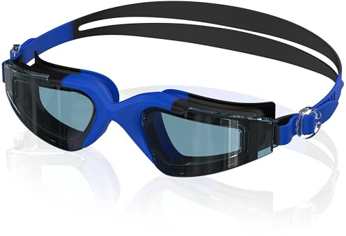 Ambienden Vuxna och unga poolglasögon – unisex simglasögon herr dam – anti-imma lins HD UV-skydd, vattentäta lämpliga för strand/pool