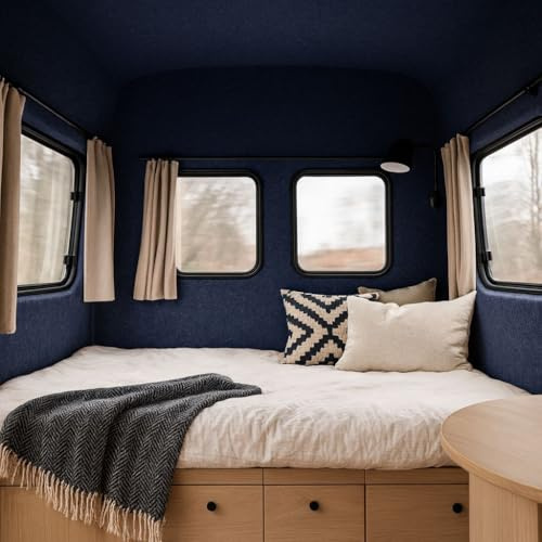 Feltd. rPET-Carpetfilz Meterware, Denim | nicht selbstklebend; aus Filz; rPET-Meterware für Auto, Camper und Van