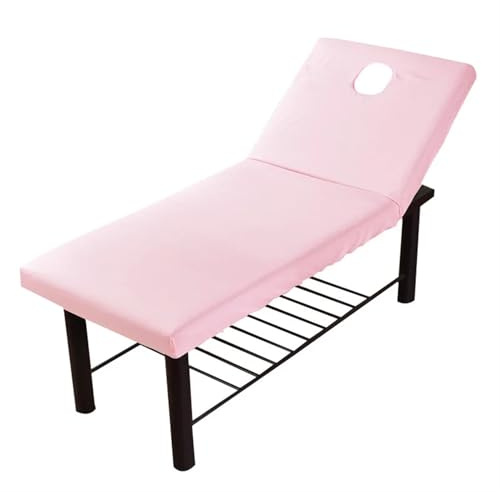 1PC Coprimaterasso morbido for massaggio con foro for il respiro del viso, lenzuolo con angoli for salone di bellezza, lenzuolo con angoli elastico multicolore(Pink)