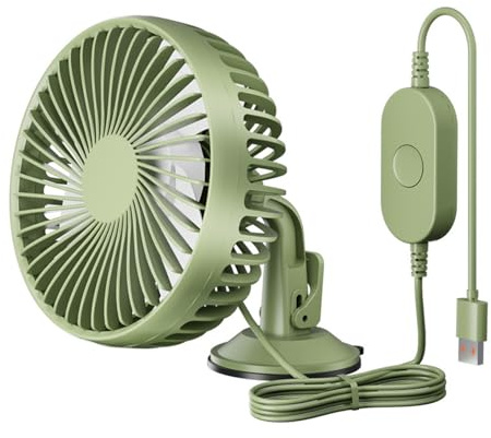 BUBEFSKD Ventilador De con Ventosa USB 5V Refrigeración 3 Velocidades Carga USB Rotación 360 ​​Grados Ahorro Energía para Hogar Escritorio Oficina Silencioso Ruido