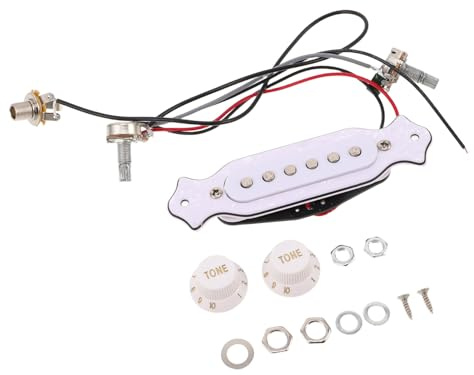Schallloch Tonabnehmer Bausatz für Akustikgitarre, Weiß | Kunststoff und Metall, Hohe Empfindlichkeit mit Breitem Frequenzbereich, Einfache Montage