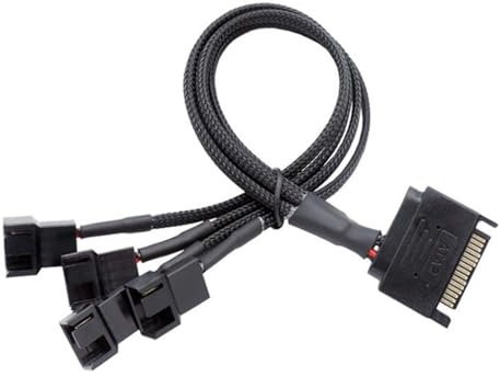 Guaber Adaptador de extensión de ventilador múltiple con interfaces SATA de 4 pines/3 pines, mallas de compatibilidad para sistemas mejorados, carcasa de PC, cable de extensión de ventilador