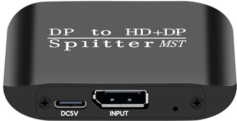 Aumotop 4K60Hz Video Splitter Dual Adapter für Laptop Ultrabook, zu Kompatiblem + MST Splitter für Spiele und Filme