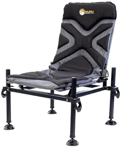 Korda Guru X-Level Accessory Chair | Coarse Fishing Chair | Level Lock Clamp System for Fast Leg Adjustment | Large 360° Mud Feet | Padded Memory Foam Mattress | Code GCA001