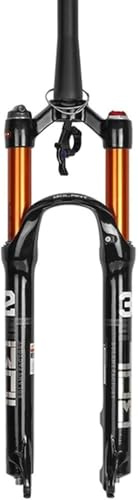 NIKANXIA Forcella Ammortizzata for Bicicletta MTB in Lega di magnesio, 26/27,5/29 Pollici, Forcella Anteriore con canotto Dritto e Conico con bloccaggio Manuale o remoto(B2,27.5in)