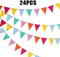 G2PLUS 6M Multicolor Fanions Banderole Fanion Toile de Jute 60PCS Fanion Jute en Imitation Lin,Drapeau Triangle pour Décoration de Mariages,Intérieure et Extérieure