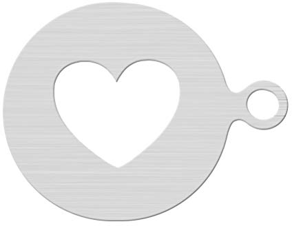 BESTONZON - Stencil per caffè e cacao, in acciaio INOX, per cappuccino, decorazione a forma di cuore