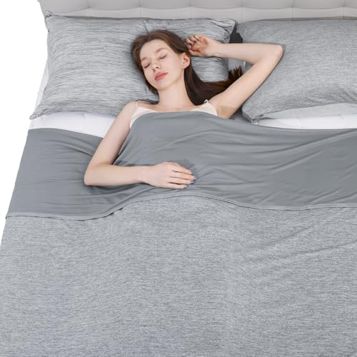 Elegear Manta Refrescante de Verano, Fibras Refrigerantes ARC-Chill 3.0 Q-MAX>0,5 Manta Autorrefrigerante de Verano de Doble Cara para Dormir Mejor, Comodidad,Transpirable Y Ligereza, 130×170cm, Gris