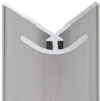 Schulte DecoDesign Profil Eckverbinder auf Ecke, 255 cm, Alu-Natur, Verbindungsprofil für Duschrückwände und Wandverkleidung bis 3 mm, D1901225 01