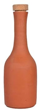 Village decor Brocca in argilla con coperchio (bottiglia d'acqua in argilla da 1 litro con tappo in legno)