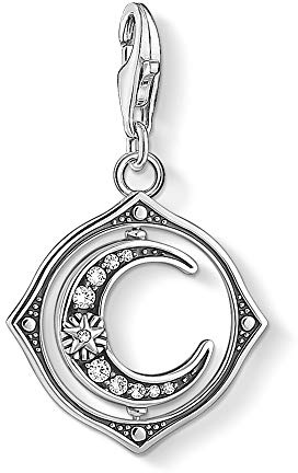 THOMAS SABO Charm Club Original Sun, Luna, Star with Lobster Clasp 925 Sterling Silver Jewellery Compatible with Bracelets & Necklaces