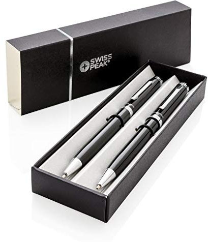 Swiss Peak LUZERN – Executive Pen Pencil Set | Kugelschreiber & Bleistift Büro Geschenkset | Verpackt in Geschenkbox | Stift-Geschenksets für Männer Frauen - Blaue Tinte