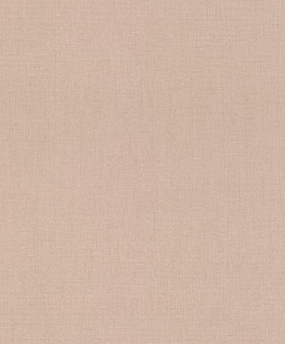 Rasch Tapete 484649 - Einfarbige Vliestapete in Beige mit textiler Struktur - 10,05m x 0,53m (L x B)