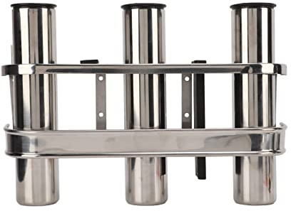 Rod Holder Marine Stainless Steel 3 Tube Link Rod Holder Rod Pod Fishing Rod Holder with Toolbar for Marine Yacht Boat Truck RV