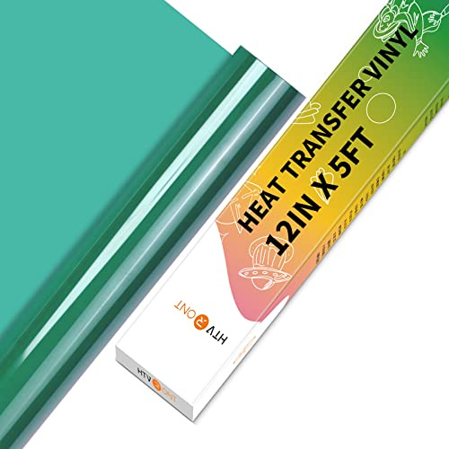 HTVRONT HTV Vinyl Rolls Heat Transfer Vinyl, Green HTV, 12 x 5ft | HTV Vinyl For T-Shirts, Iron on Vinyl for All Cutter Machine, Easy to Cut & Weed