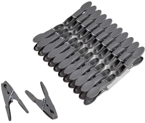 Lot de 24 Pinces à Linge Rondes 8cm Gris
