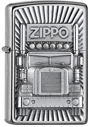 ZIPPO – Modèle Camion Zippo – Street Chrome™ – Emblem Attached – Briquet Coupe-Vent, Rechargeable, dans Une boîte Cadeau de Haute qualité 2007585, Taille Unique