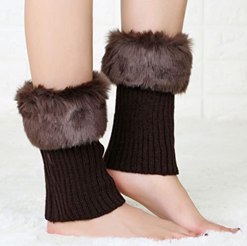 LUMoony 1 Paar Damen Bein Stulpen Legwarmers Winter Gestrickt Beinwärmer Stulpen Socken Strickfleece gefütterte Beinlinge Beinstulpen Kurze Beinwärmer Gestrickte Bein Wärmer Legwarmer Zubehör