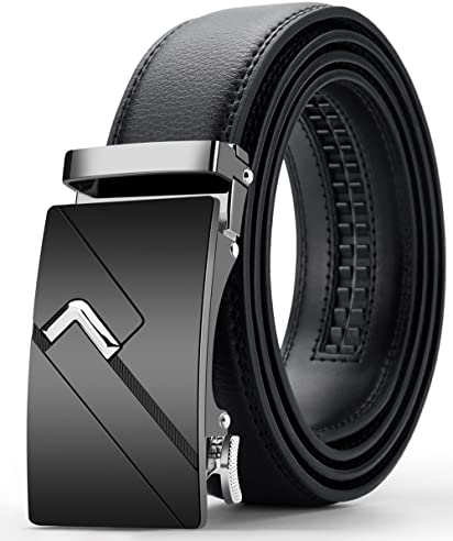 Oyifan Cintura Uomo, Cintura in Pelle con Fibbia Automatica Cintura a Cricchetto Confezione Regalo
