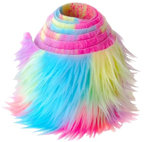 Kunstfell Band Kunstpelz Fellstoff, MUSLONG zotteligen Pelz Stoff Schnitte flauschige Pelz Patches ideal zum Basteln, Nähen, Dekorieren | Dekoband Plüsch Trim Stoffrolle, 5x150cm (Regenbogen)