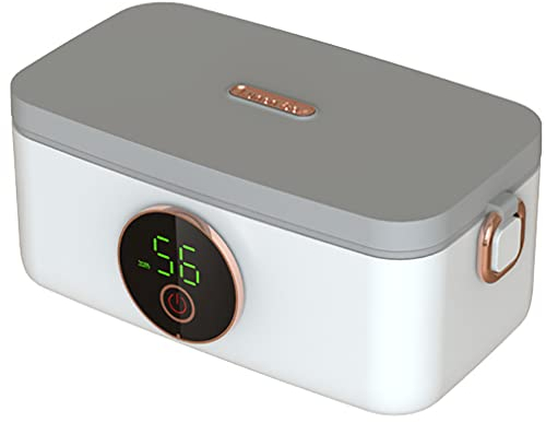 Samnuerly Scaldavivande Elettrico da 60 W, portapranzo riscaldato potenziato per Adulti per Lavoro su Camion, scaldavivande Portatile riscaldante, Contenitore SS Rimovibile da 1 litro