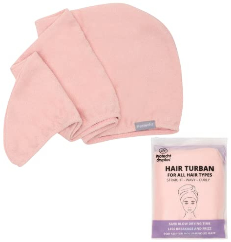 PROTECHT DRYPLUS Gossamer - Turbante per capelli in microfibra super assorbente, colore: rosa