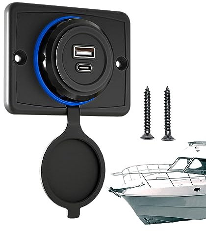 JINGAN Presa USB per auto | Corrente QC3.0 USB C Ricarica Rapida | Corrente PD USB C Presa USB Impermeabile 12V Adattatore Spina con Interruttore Alimentazione per Camion