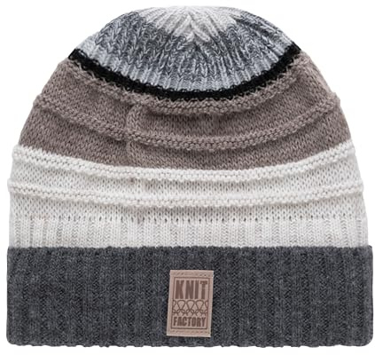KNIT FACTORY - Dali Mütze - Strickmütze für Damen und Herren - Beanie - Wintermütze mit Wolle - Mehrfarbig - Hochwertige Qualität