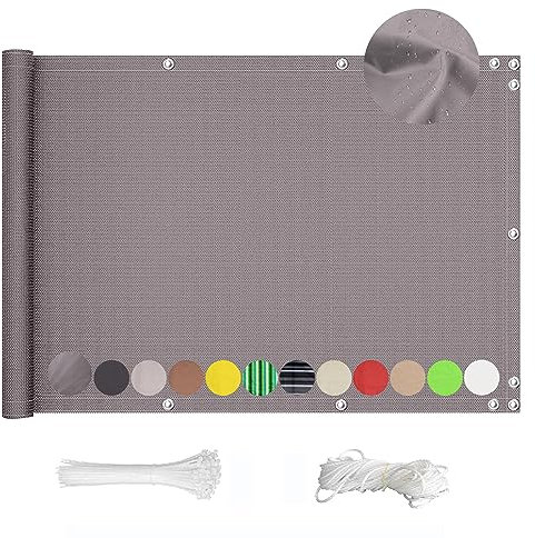 QINGLV Sichtschutz FüR Den Balkon 110x200cm Balkonverkleidung Stoff Windschutz Und Blickdichte Sichtschutz Garten Für BalkongeläNder Garten -Grau