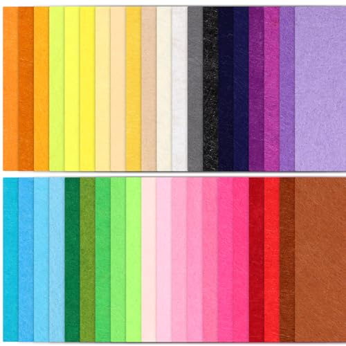XIANGLONGY 40 Farben Bastelfilz, 20 x 30 cm Filz zum Basteln, Filz zum Nähen DIY Handwerk Projekte Patchwork