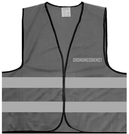 Ordnungsdienst Warnweste BZW. Signalweste mit reflektierendem Aufdruck - Größe XXL / 3XL, Grau