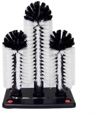 Sileduove Glass Washer with 3 Glass Washing Brushes, Bar Glass Cleaner for Sink, Silver, Black, Plastic Bristles, Plastic Material, Z8QM5LGIPH04S20UT0Q2