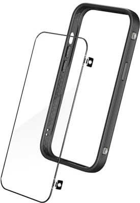 RHINOSHIELD RhinoBuff FPS Präzisions-Kit Kompatibel mit[iPhone 15 Plus]Gaming-Controller Bumper-Case mit mattem Displayschutz, Knöpfe mit patentierter Technologie für PUBG, optimale Belüftung-Schwarz