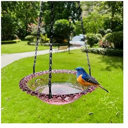 Hängende Vogeltränke Hängende Vogelfutterstation, Vogeltränke Schüssel Hängende Vogelfutterstation Tablett für Outdoor Garten, Hängende Vogeltränke für Draußen, Geschenk für Vogelliebhaber