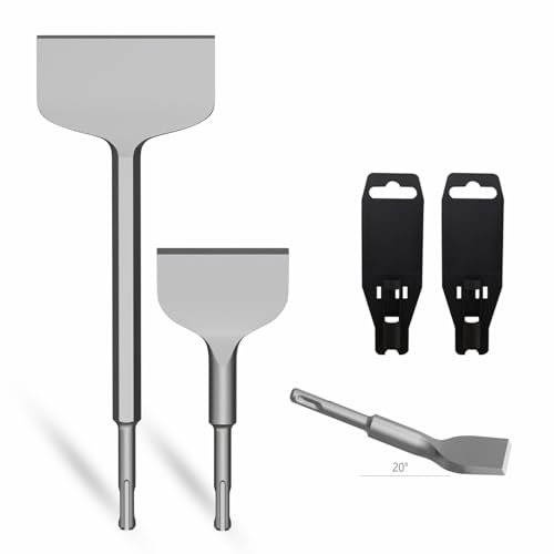 CSOOM SDS PLUS - Set di 2 scalpelli da 75 x 165 mm e scalpello piatto da 100 x 280 mm, per piastrelle, colla per piastrelle, cemento, pietra naturale, muratura, ecc