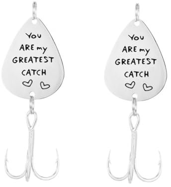 Parliky 2stücke You Are My Greatest Catch Edelstahl Angelhaken Mit Gravur Perfektes Für Papa Ehemann Oder Freund Hochwertiger Angelköder Für Besonderen Tag Für Angler Und Liebhaber